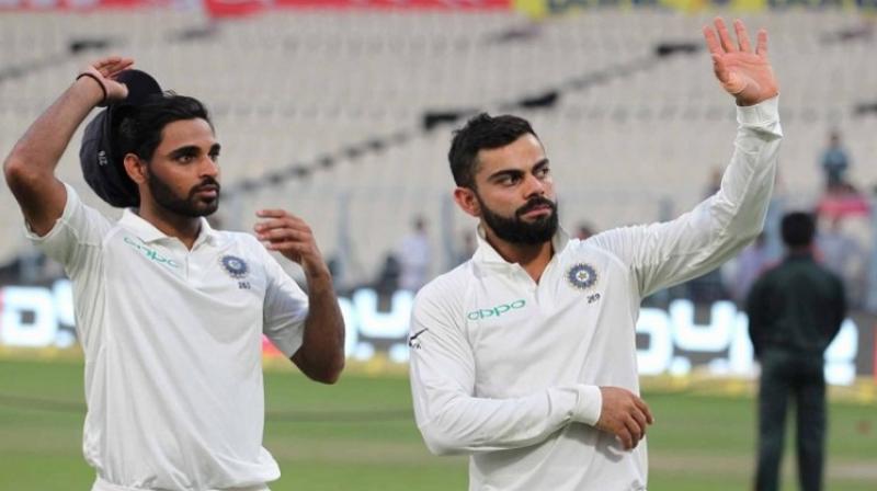 India made three changes to their playing XI with KL Rahul replacing Shikhar Dhawan and Ishant Sharma coming in for Bhuvneshwar, whose three-wicket burst in the first morning of the opening Test had rocked the hosts.(Photo: BCCI) India made three changes to their playing XI with KL Rahul replacing Shikhar Dhawan and Ishant Sharma coming in for Bhuvneshwar, whose three-wicket burst in the first morning of the opening Test had rocked the hosts.(Photo: BCCI)