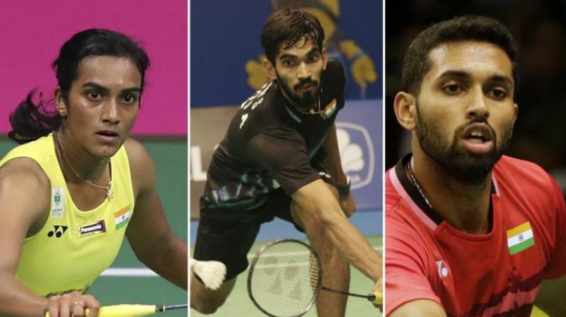 Ace Indian shuttler PV Sindhu had to toil hard even as Kidambi Srikanth and HS Prannoy secured easy victories to progress to the second round of their respective events at the Japan Open, on Tuesday. (Photo: PTI) Ace Indian shuttler PV Sindhu had to toil hard even as Kidambi Srikanth and HS Prannoy secured easy victories to progress to the second round of their respective events at the Japan Open, on Tuesday. (Photo: PTI)