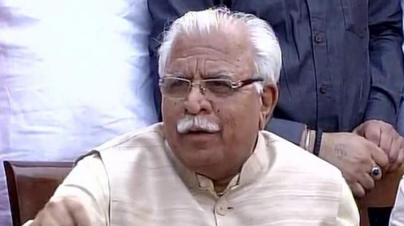 Khattar left for Delhi in a helicopter. He boarded the chopper from the helipad near his official residence here, sources said.  (Photo: File)