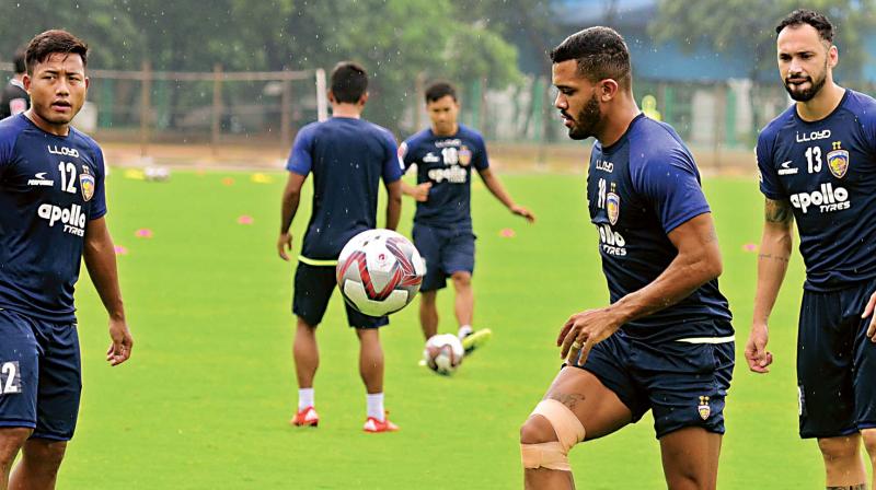 Chennaiyin player Raphael Augusto during a training session in Chennai. (Photo: DC) Chennaiyin player Raphael Augusto during a training session in Chennai. (Photo: DC)