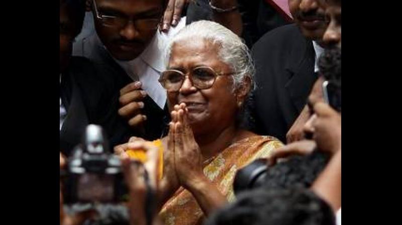 Arputhammal further said the Governor was 'cordial' towards her and went through her petition, and that he even suggested some correction which was done. (Photo: File | PTI) Arputhammal further said the Governor was 'cordial' towards her and went through her petition, and that he even suggested some correction which was done. (Photo: File | PTI)