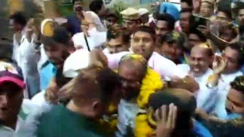 The bishop, who was escorted by Punjab police personnel, did not talk to the media. (Photo: ANI) The bishop, who was escorted by Punjab police personnel, did not talk to the media. (Photo: ANI)