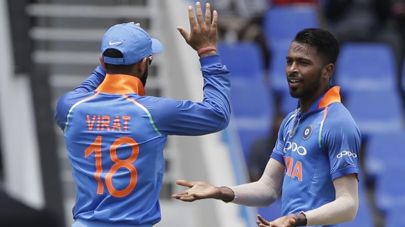 Hardik Pandya has run through the West Indian batsmen like a hot knife through butter. (Photo: AP) Hardik Pandya has run through the West Indian batsmen like a hot knife through butter. (Photo: AP)
