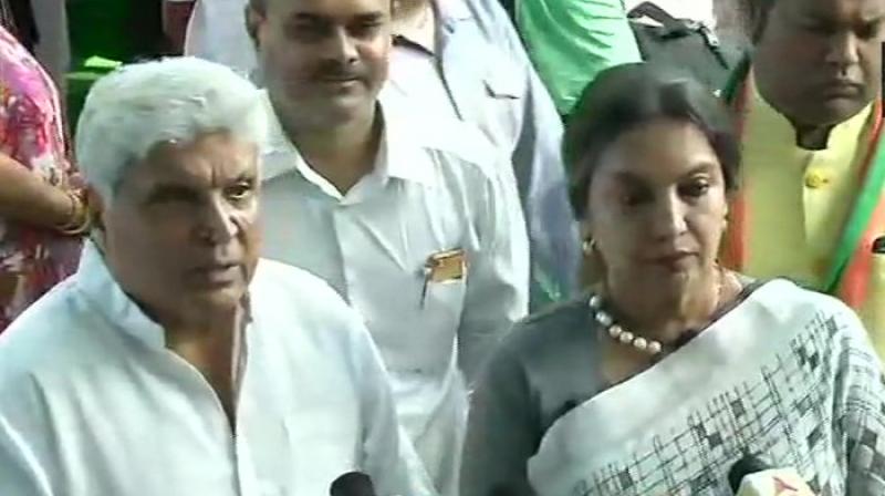 Shabana Azmi and Javed Akhtar. (Photo: ANI) Shabana Azmi and Javed Akhtar. (Photo: ANI)