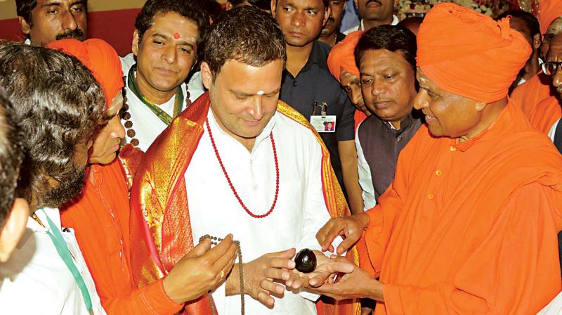 Congress president Rahul Gandhi visits Anubhava Mantap at Basavakalyana in Bidar district on Tuesday. (Photo: KPN) Congress president Rahul Gandhi visits Anubhava Mantap at Basavakalyana in Bidar district on Tuesday. (Photo: KPN)