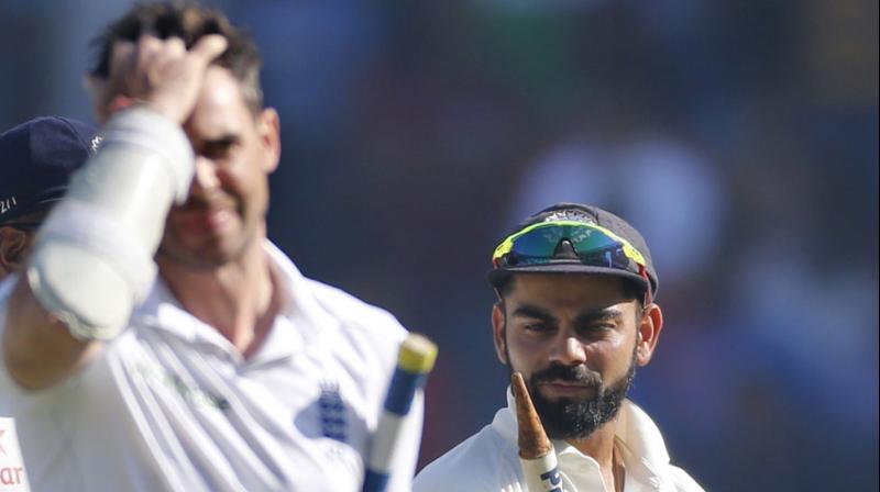 Does Anderson mean to say that if you get runs in England you get some sort of certificate that makes you a quality batsman?, said Inzamam-ul-Haq as he criticised the England pacer following his “technical deficiencies” remark on Virat Kohli. (Photo: AP) Does Anderson mean to say that if you get runs in England you get some sort of certificate that makes you a quality batsman?, said Inzamam-ul-Haq as he criticised the England pacer following his “technical deficiencies” remark on Virat Kohli. (Photo: AP)