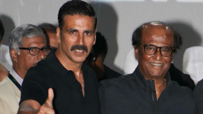 Akshay Kumar and Rajinikanth. Akshay Kumar and Rajinikanth.