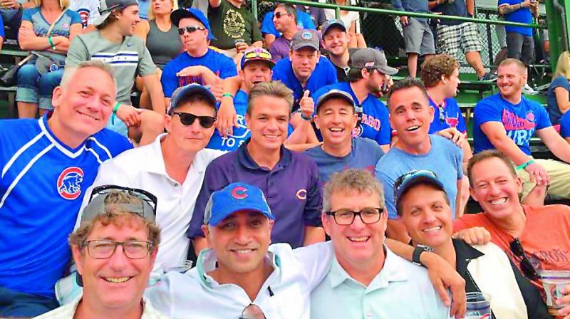 Industralist Jaydev Galla with his American friends at the Chicago Cubs baseball game in Chicago. He has close friends from across the world. Industralist Jaydev Galla with his American friends at the Chicago Cubs baseball game in Chicago. He has close friends from across the world.