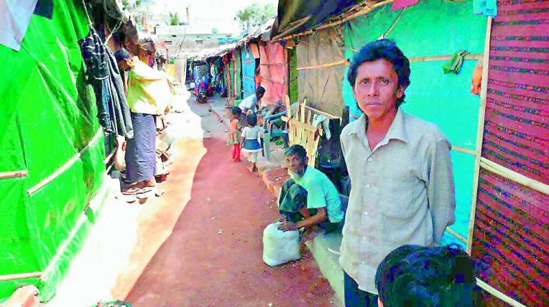 A view of the inhuman conditions insides a Rohingya camp in the city. There are 70 such camps where about 4,000 Rohingyas live. — P. Surendra A view of the inhuman conditions insides a Rohingya camp in the city. There are 70 such camps where about 4,000 Rohingyas live. — P. Surendra