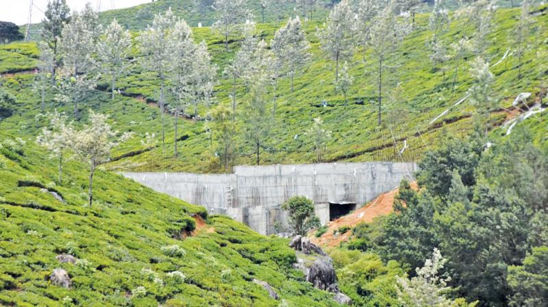A mini dam coming up in a private tea garden at Devarsholai near Ooty. (Photo: DC) A mini dam coming up in a private tea garden at Devarsholai near Ooty. (Photo: DC)