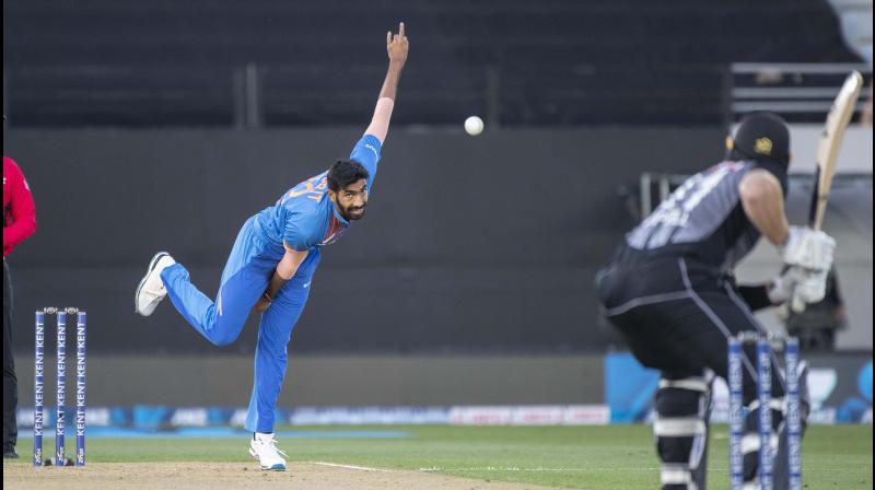 Jasprit Bumrah bowls during the Twenty/20 international against New Zealand in Auckland, New Zealand. AP Photo Jasprit Bumrah bowls during the Twenty/20 international against New Zealand in Auckland, New Zealand. AP Photo