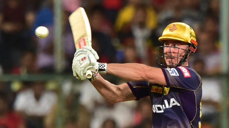 Kolkata Knight Riders' batsman Chris Lynn plays a shot. PTI Photo Kolkata Knight Riders' batsman Chris Lynn plays a shot. PTI Photo