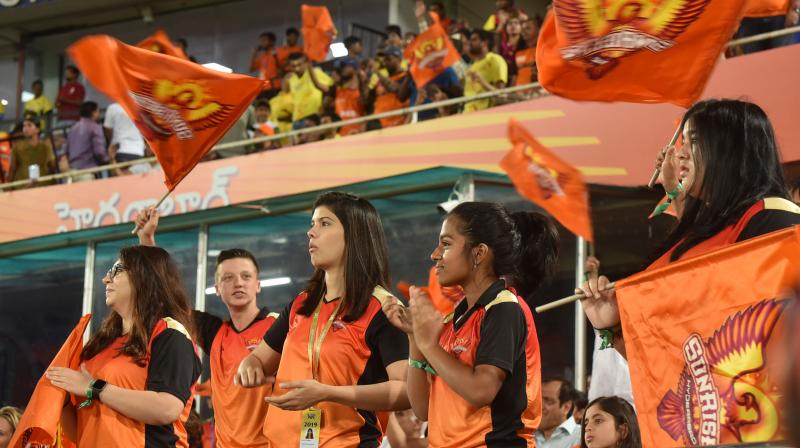 Sunrisers Hyderabad fans at Uppal Stadium in Hyderabad. DC File Photo Sunrisers Hyderabad fans at Uppal Stadium in Hyderabad. DC File Photo
