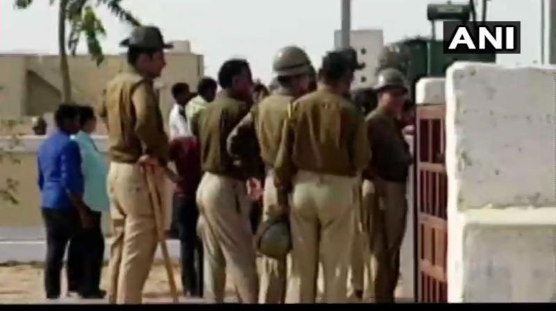 police teams rushed to the spot to cordon off the area. No loss of life has been reported. (Photo: Twitter/ANI) police teams rushed to the spot to cordon off the area. No loss of life has been reported. (Photo: Twitter/ANI)