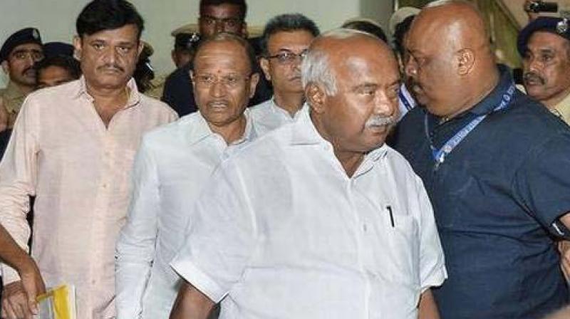 A file photo of A H. Vishwanath with other rebel MLAs. A file photo of A H. Vishwanath with other rebel MLAs.