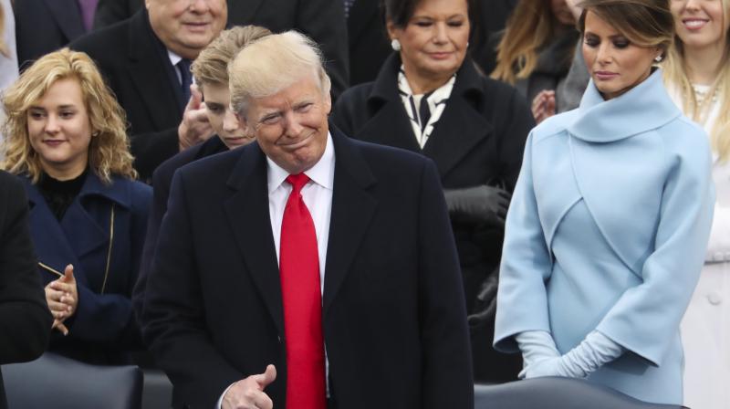 Donald Trump flashes a thumbs up during the 58th Presidential Inauguration at the U.S. Capitol in Washington. (Photo: AP) Donald Trump flashes a thumbs up during the 58th Presidential Inauguration at the U.S. Capitol in Washington. (Photo: AP)