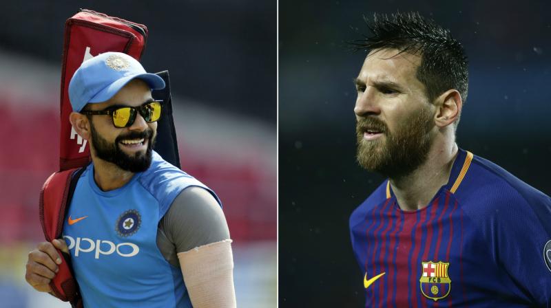 Kohli is placed at the seventh spot with a brand value of $14.5 million, compared to Messi's $13.5 million. (Photo:AP) Kohli is placed at the seventh spot with a brand value of $14.5 million, compared to Messi's $13.5 million. (Photo:AP)
