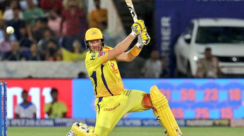 Harbhajan posted a Watson picture on his Instagram page, revealing the blood stains on his left knee as he struck one hard. (Photo: Chennai Super Kings/Twitter) Harbhajan posted a Watson picture on his Instagram page, revealing the blood stains on his left knee as he struck one hard. (Photo: Chennai Super Kings/Twitter)