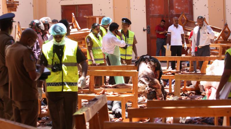 He said that the blast took place after Easter Mass, and that there were about 30 bodies lying in the area of the church. (Photo: AFP) He said that the blast took place after Easter Mass, and that there were about 30 bodies lying in the area of the church. (Photo: AFP)