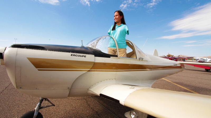 To become the first pilot, she realised that she wouldn't be able to use all the traditional controls. (Photo: www.JessicaCox.com) To become the first pilot, she realised that she wouldn't be able to use all the traditional controls. (Photo: www.JessicaCox.com)
