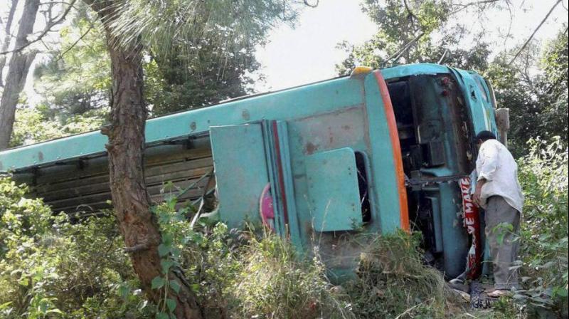A bus fell into a ravine while it was passing through a slope in Punjab province in Pakistan on Wednesday night. (Representational Image | PTI) A bus fell into a ravine while it was passing through a slope in Punjab province in Pakistan on Wednesday night. (Representational Image | PTI)