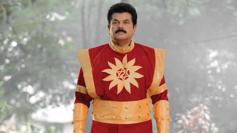 Mukesh as Shaktimaan in Dhamaka Mukesh as Shaktimaan in Dhamaka