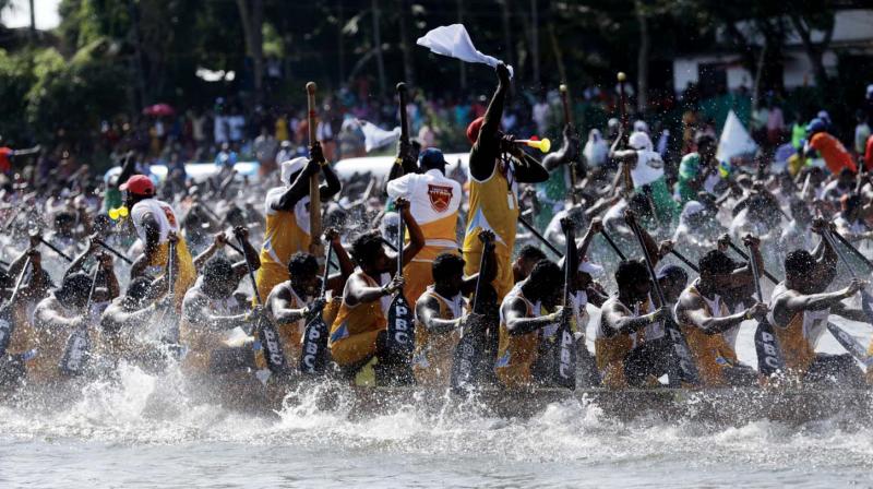 Nadubhagom Chundan rowed by Pallathuruthy Boat Club (Tropical Titans) wins Karuvatta Boat Race on Saturday. Nadubhagom Chundan rowed by Pallathuruthy Boat Club (Tropical Titans) wins Karuvatta Boat Race on Saturday.