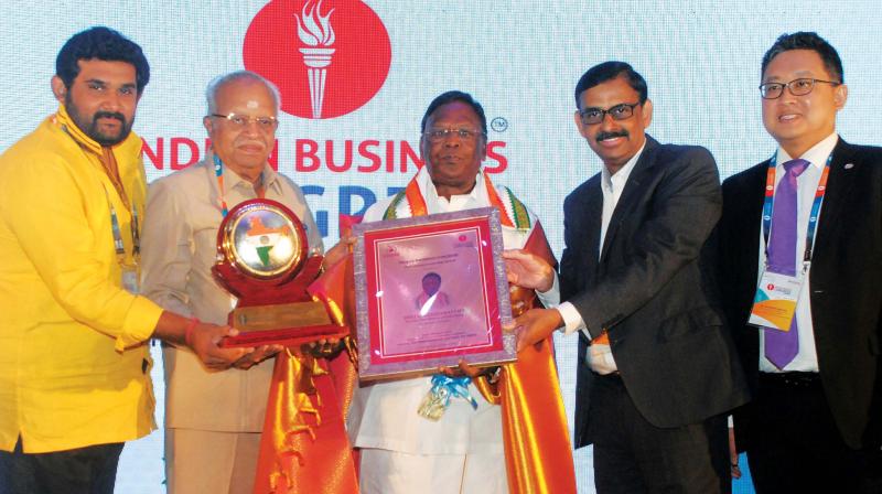 V.Narayanasamy at the ‘Indian Business Congress’ awards function at Coimbatore. (Photo:DC) V.Narayanasamy at the ‘Indian Business Congress’ awards function at Coimbatore. (Photo:DC)