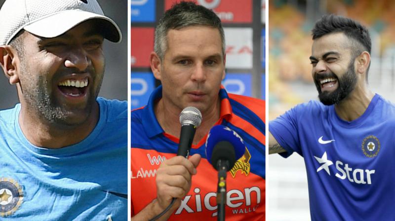 On a day when Brad Hodge apologised to Virat Kohli and Indian cricket team fans for his comments on Kohli preferring IPL over Test cricket, R Ashwin took a dig at the Australian cricketer. (Photo: PTI / BCCI / AFP) On a day when Brad Hodge apologised to Virat Kohli and Indian cricket team fans for his comments on Kohli preferring IPL over Test cricket, R Ashwin took a dig at the Australian cricketer. (Photo: PTI / BCCI / AFP)