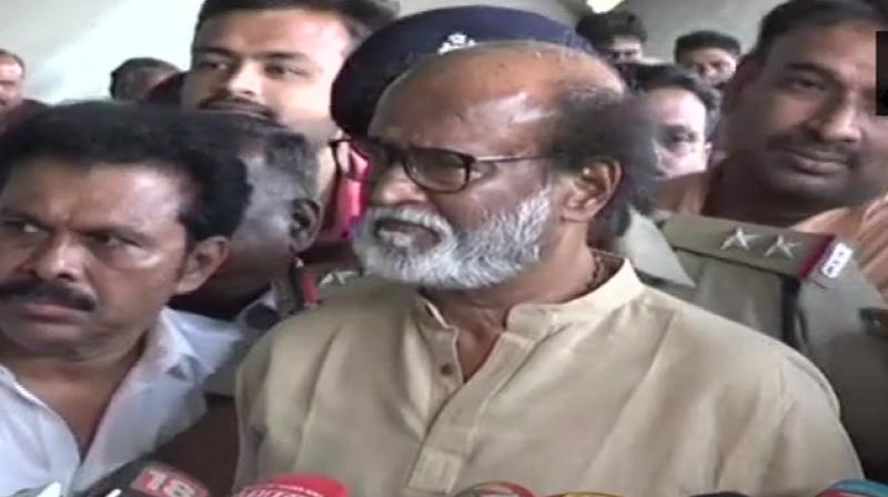 Superstar Rajinikanth also warned Tamil Nadu will become a 'graveyard' if there were too many agitations. (Photo: Twitter/ANI) Superstar Rajinikanth also warned Tamil Nadu will become a 'graveyard' if there were too many agitations. (Photo: Twitter/ANI)