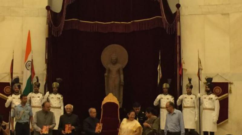 President Mukherjee also said that some of the decisions taken by the Prime Minister during his three years in office have been epoch making ones. (Photo: ANI/Twitter) President Mukherjee also said that some of the decisions taken by the Prime Minister during his three years in office have been epoch making ones. (Photo: ANI/Twitter)