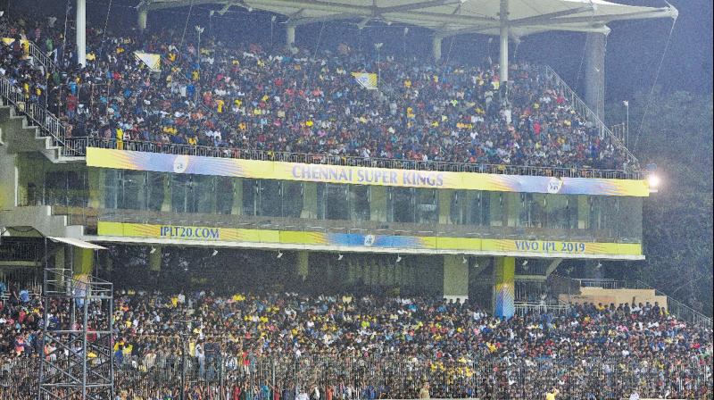 Chepauk stands were overflowing as CSK had their practice session on Sunday. Chepauk stands were overflowing as CSK had their practice session on Sunday.