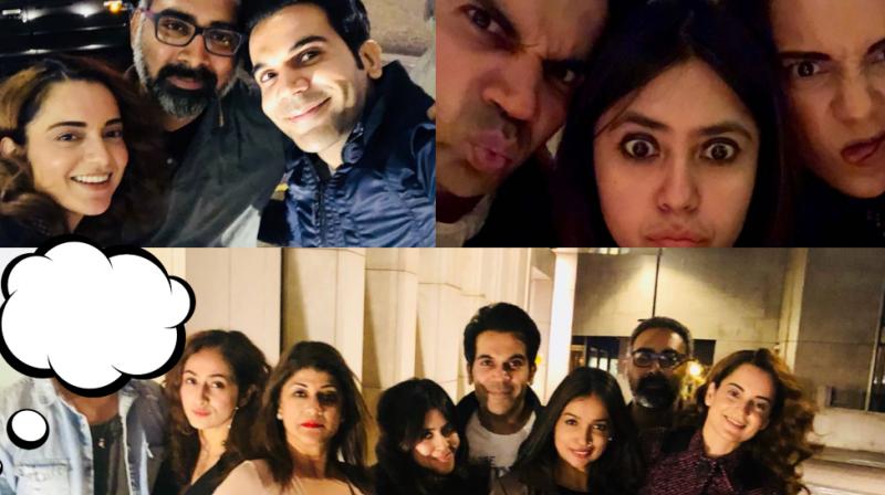 Kangana Ranaut, Rajkummar Rao and team at 'Mental Hai Kya' shoot. Kangana Ranaut, Rajkummar Rao and team at 'Mental Hai Kya' shoot.