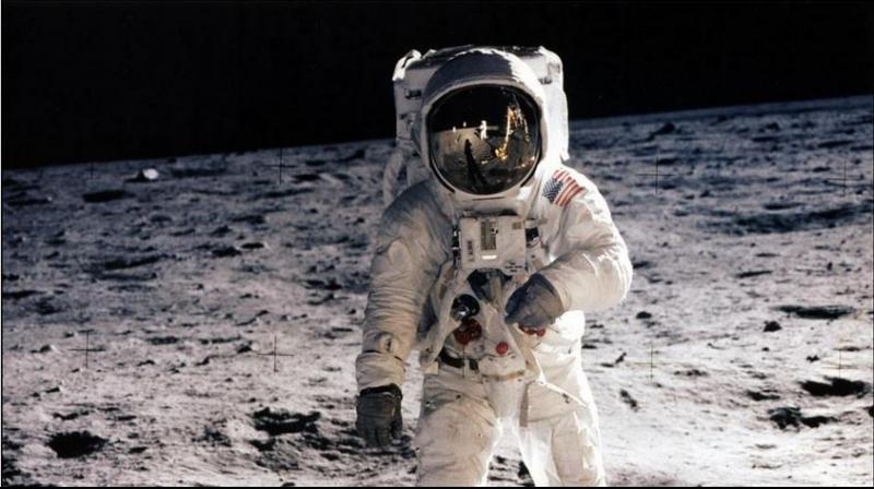 July 20, 1969 Photo when astronaut Buzz Aldrin, lunar module pilot, walks on the surface of the moon during the Apollo 11 extravehicular activity (EVA). - On July 21, 1969, US astronaut Neil Armstrong is the first man to step onto the Moon, his teammate Edwin Aldrin joining him around 20 minutes later. (Photo: AFP | File) July 20, 1969 Photo when astronaut Buzz Aldrin, lunar module pilot, walks on the surface of the moon during the Apollo 11 extravehicular activity (EVA). - On July 21, 1969, US astronaut Neil Armstrong is the first man to step onto the Moon, his teammate Edwin Aldrin joining him around 20 minutes later. (Photo: AFP | File)