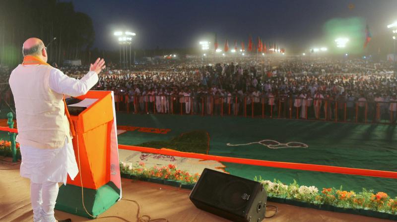BJP President Amit Shah addressing a gathering. (Photo: PTI) BJP President Amit Shah addressing a gathering. (Photo: PTI)