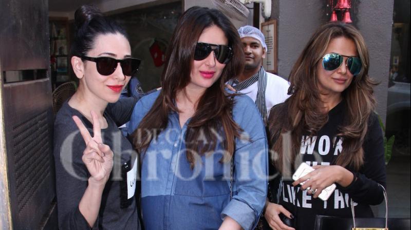 Kareena with sister Karishma and best friend Amrita Arora Ladak. Kareena with sister Karishma and best friend Amrita Arora Ladak.