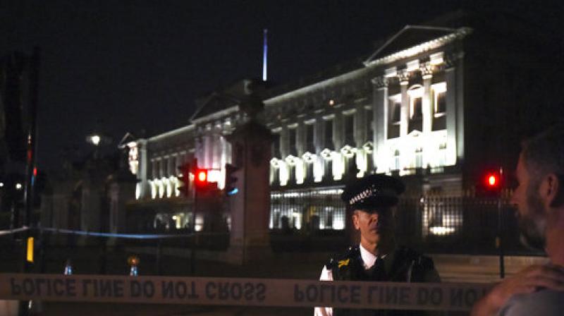 The suspect -- who was arrested under the Terrorism Act -- had reached for a four-foot sword upon being challenged by unarmed police officers after deliberately driving at them outside the world-famous landmark. (Photo: AP) The suspect -- who was arrested under the Terrorism Act -- had reached for a four-foot sword upon being challenged by unarmed police officers after deliberately driving at them outside the world-famous landmark. (Photo: AP)