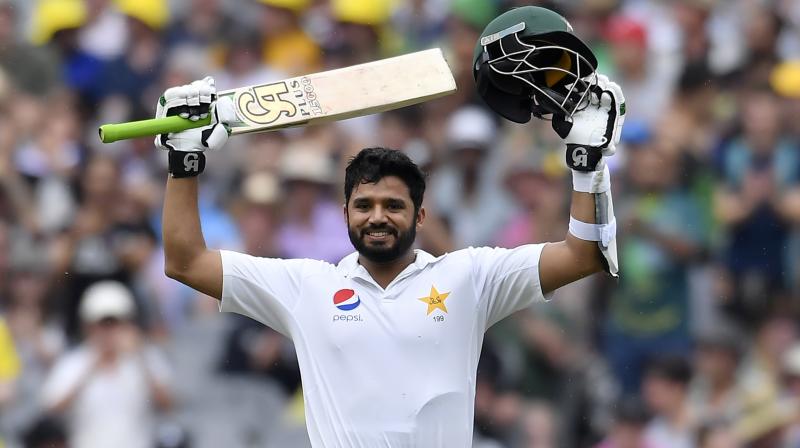 Azhar Ali, playing in his 56th Test, raised his 12th Test century and third against Australia with two runs behind the wicket to fine leg. (Photo: AP) Azhar Ali, playing in his 56th Test, raised his 12th Test century and third against Australia with two runs behind the wicket to fine leg. (Photo: AP)