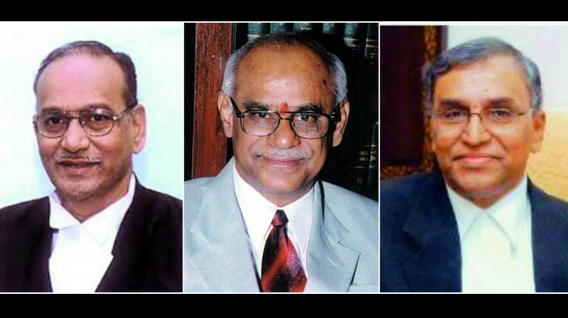 Retired HC judge Justice B. Chandra Kumar, Retired HC judge ustice P. Lakshman Reddy and Senior advocate Narasimha Reddy Retired HC judge Justice B. Chandra Kumar, Retired HC judge ustice P. Lakshman Reddy and Senior advocate Narasimha Reddy