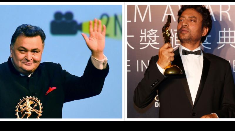 Their backgrounds and career ascent may tell a tale of the stark contrasts of India but both Irrfan Khan and Rishi Kapoor will remain stars in our hearts. PTI photo Their backgrounds and career ascent may tell a tale of the stark contrasts of India but both Irrfan Khan and Rishi Kapoor will remain stars in our hearts. PTI photo
