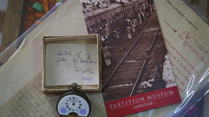 This July, 21, 2017 photograph, shows a pocket watch of Indian man Pandit Devi Dass, who was killed in mob violence in Pakistan which was later donated by his son to the Partition Museum, in New Delhi, India. (Photo: AP) This July, 21, 2017 photograph, shows a pocket watch of Indian man Pandit Devi Dass, who was killed in mob violence in Pakistan which was later donated by his son to the Partition Museum, in New Delhi, India. (Photo: AP)