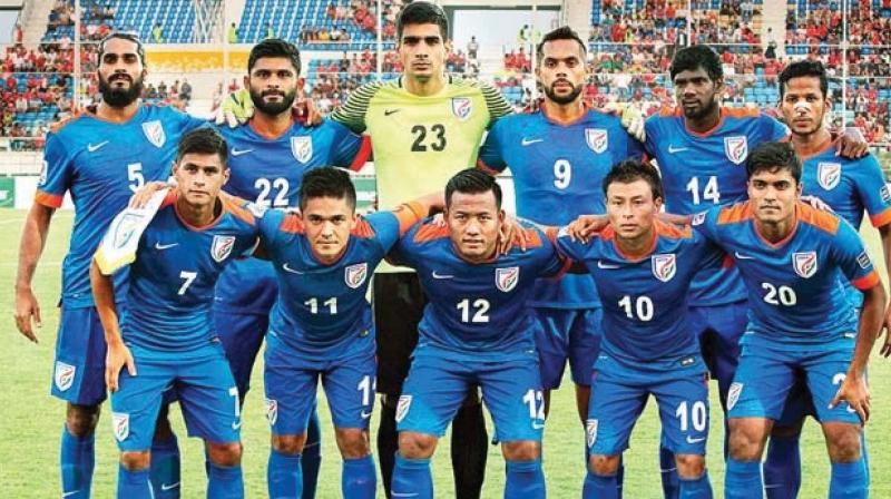 The Indian football team The Indian football team