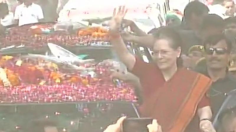 Sonia Gandhi, who trying to get re-elected from the seat the fifth time in a row, was accompanied by son and Congress president Rahul Gandhi, daughter Priyanka Gandhi Vadra and son-in-law Robert Vadra. (Photo: ANI | Twitter) Sonia Gandhi, who trying to get re-elected from the seat the fifth time in a row, was accompanied by son and Congress president Rahul Gandhi, daughter Priyanka Gandhi Vadra and son-in-law Robert Vadra. (Photo: ANI | Twitter)