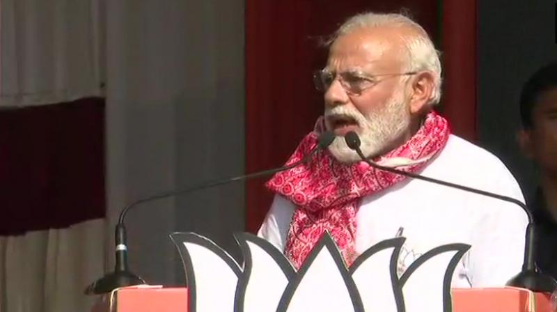 The 'naamdari parivar' (famed family) is engaged in corruption and has made it a way a life for which its members are now on bail, but they call the 'chowkidar a chor', he said. (Photo: ANI | Twitter) The 'naamdari parivar' (famed family) is engaged in corruption and has made it a way a life for which its members are now on bail, but they call the 'chowkidar a chor', he said. (Photo: ANI | Twitter)