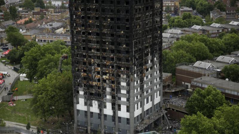Prime Minister Theresa May's office said 600 buildings in the country have "similar cladding" to that of Grenfell Tower in North Kensington, which was destroyed by the June 14 blaze. (Photo: AP) Prime Minister Theresa May's office said 600 buildings in the country have "similar cladding" to that of Grenfell Tower in North Kensington, which was destroyed by the June 14 blaze. (Photo: AP)