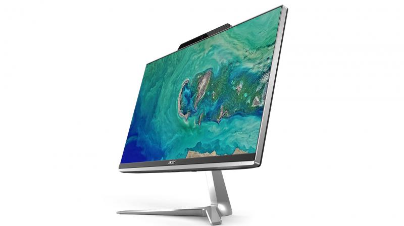 The Aspire Z 24 is thin at 11mm (0.4 inches), with narrow bezels which is supported by a glossy V-shaped metal stand. The Aspire Z 24 is thin at 11mm (0.4 inches), with narrow bezels which is supported by a glossy V-shaped metal stand.
