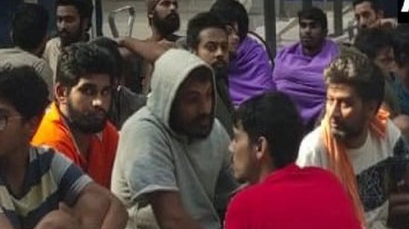 The Indians were accompanied by more than 60 security escorts. (Photo: ANI) The Indians were accompanied by more than 60 security escorts. (Photo: ANI)