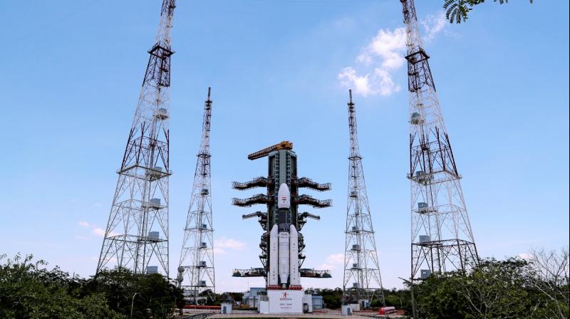 The probe's total mass is 3.8 ton and is expected to land on the Moon's South Polar Region on September 6 or 7 this year. (Photo: Twitter/ISRO) The probe's total mass is 3.8 ton and is expected to land on the Moon's South Polar Region on September 6 or 7 this year. (Photo: Twitter/ISRO)