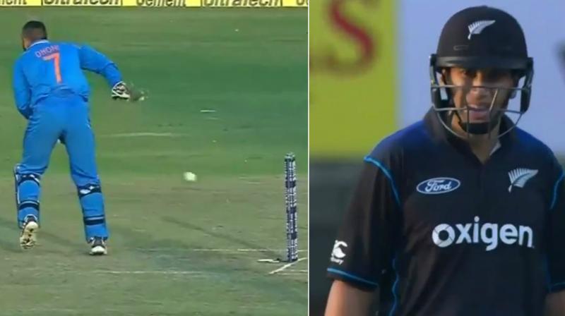 MS Dhoni’s backflip caught Ross Taylor napping as he was run-out in the fourth India-New Zealand ODI in Ranchi. (Photo: Screengrab) MS Dhoni’s backflip caught Ross Taylor napping as he was run-out in the fourth India-New Zealand ODI in Ranchi. (Photo: Screengrab)