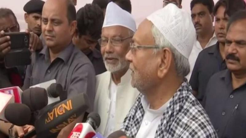 ‘I wish people maintain brotherhood and peace across the nation. Everyone should pray for rains in Bihar as the state is likely to face severe drought condition,’ Bihar CM Nitish Kumar said. (Photo: ANI) ‘I wish people maintain brotherhood and peace across the nation. Everyone should pray for rains in Bihar as the state is likely to face severe drought condition,’ Bihar CM Nitish Kumar said. (Photo: ANI)